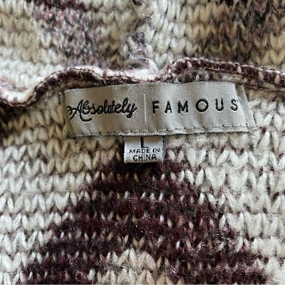Absolutely Famous Hooded Cardigan Sweater Purple Hoodie Large Athleisure - Picture 2 of 7
